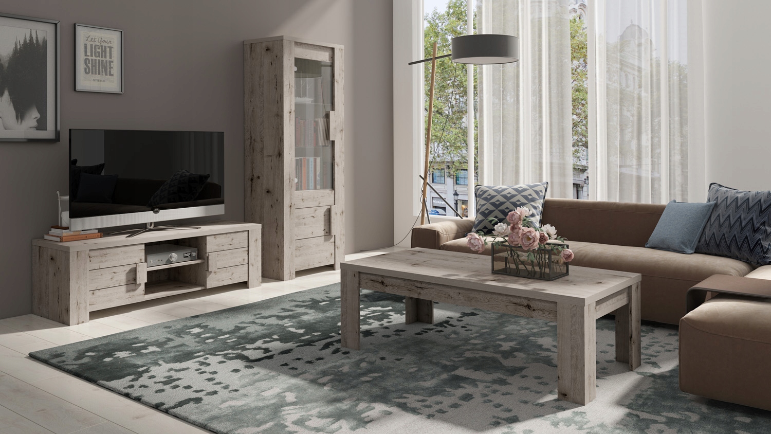 LYON witryna dąb wellington 72x195cm 02 Kod producenta LY-M20154/LY-M20154/-2B