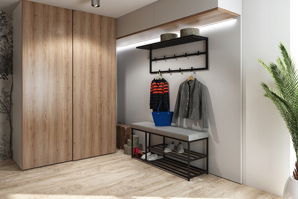 Ławka Livi z półkami na buty, styl loft, 60x35 cm EAN (GTIN) 5907780118534