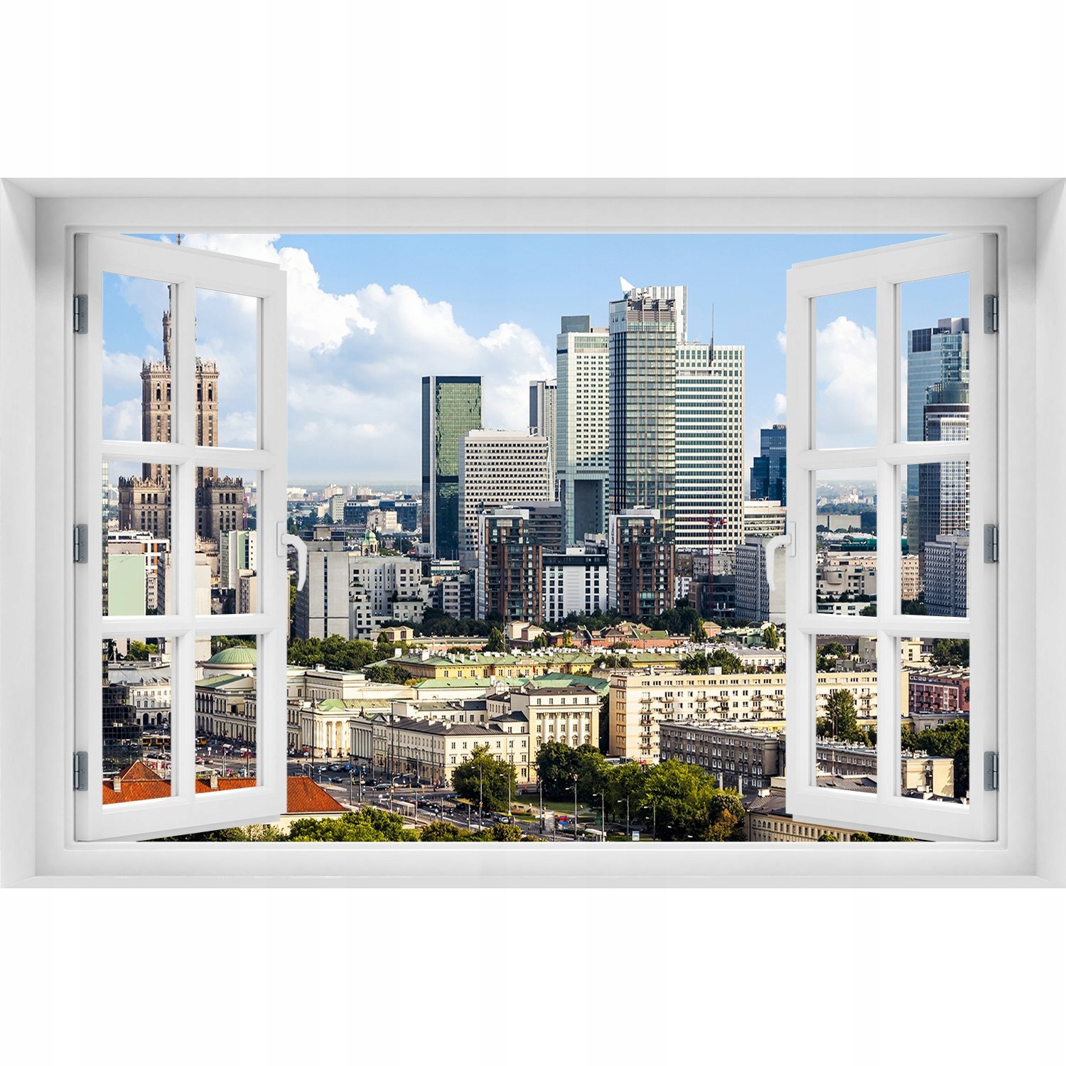 

Fotoobraz Naklejka ścienna 3D Okno Warszawa Polska