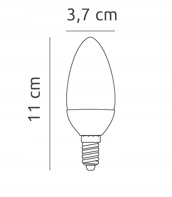 Żarówka LED E14 C37 4W SMD 400lm CCD świeczka biała ciepła Kod producenta 1477