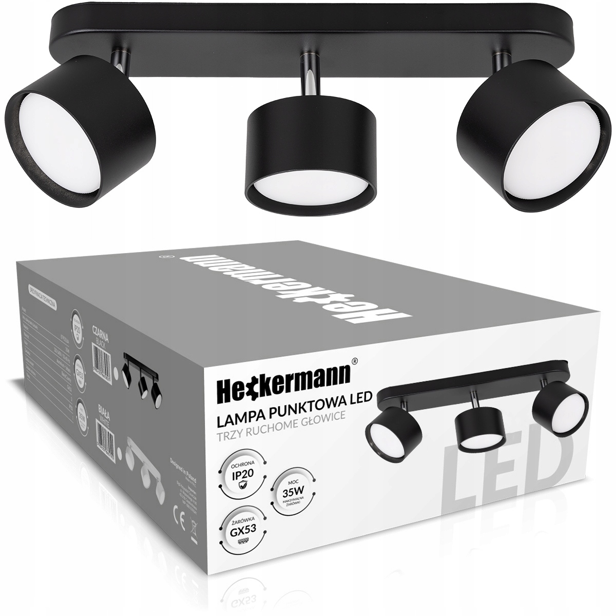 Stropní Svítidlo Spot Led Nástěnná Bodová 3xGX53