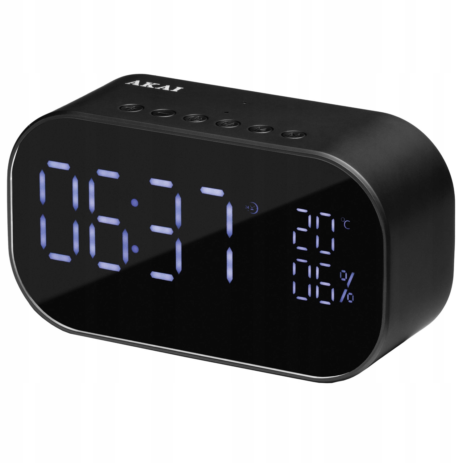 Akai ABTS-S2BK Radiobudzik z Bluetooth, Fm, Usb, Tf, Aux, 2×3W