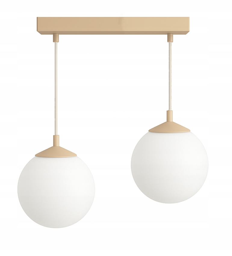 Moderní Závěsná Stropní Lampa Béžová Kašmír Skleněné Koule 16 CM Led E27