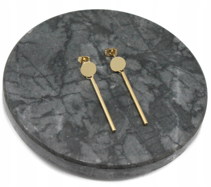 KOLCZYKI ZŁOTE STAL CHIRURGICZNA PAŁKI PASTYLKI