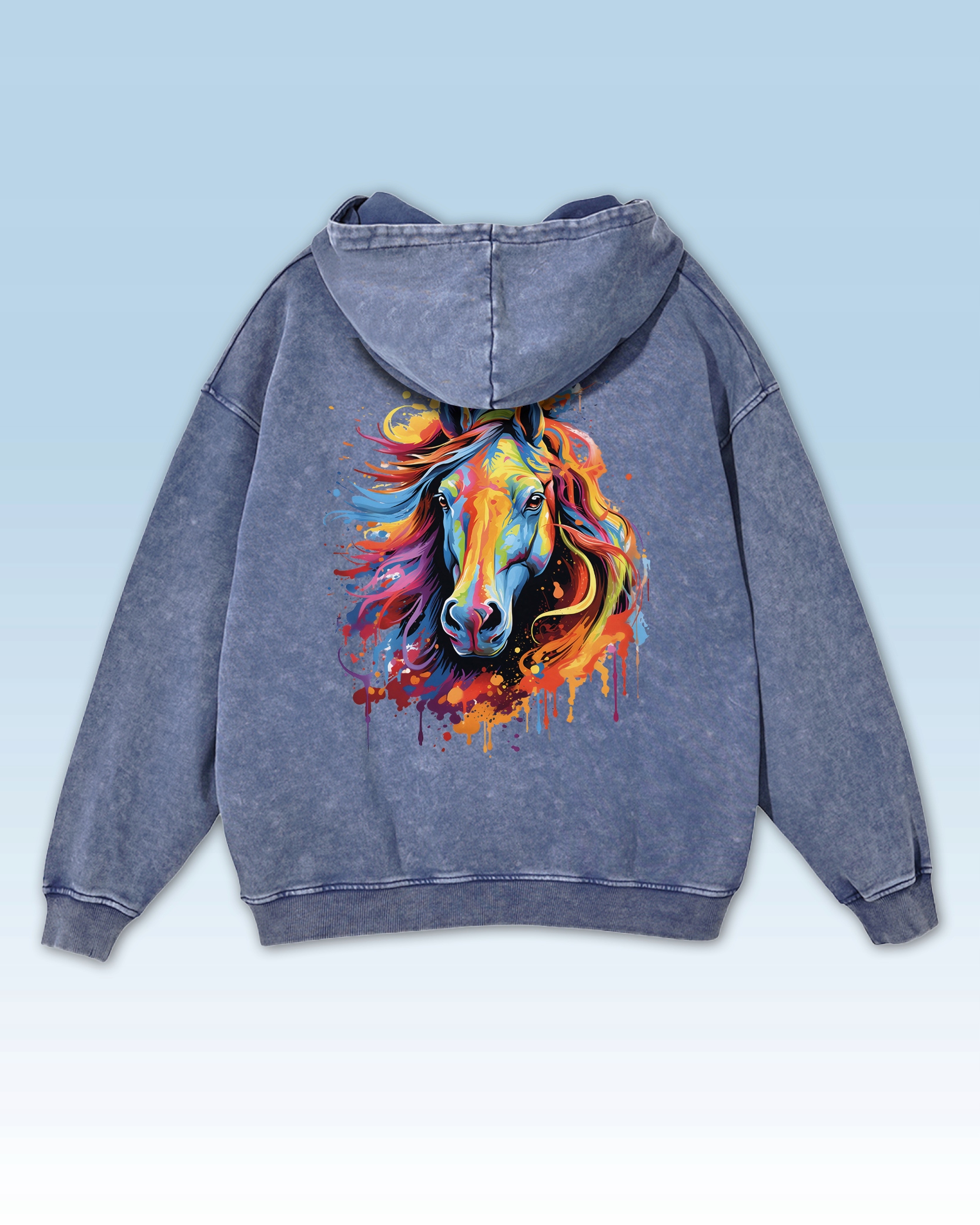 Mikina Horse Whisperer Zaklínač koní Barevný Kůň Modrý XXL