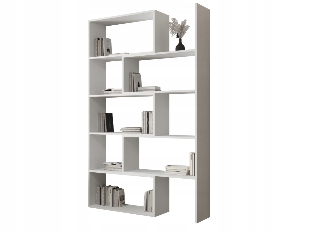 Rozkládací regál Bílý 02 na knihy s policemi LK4 Zig Zag 72-125 CM O-sofa