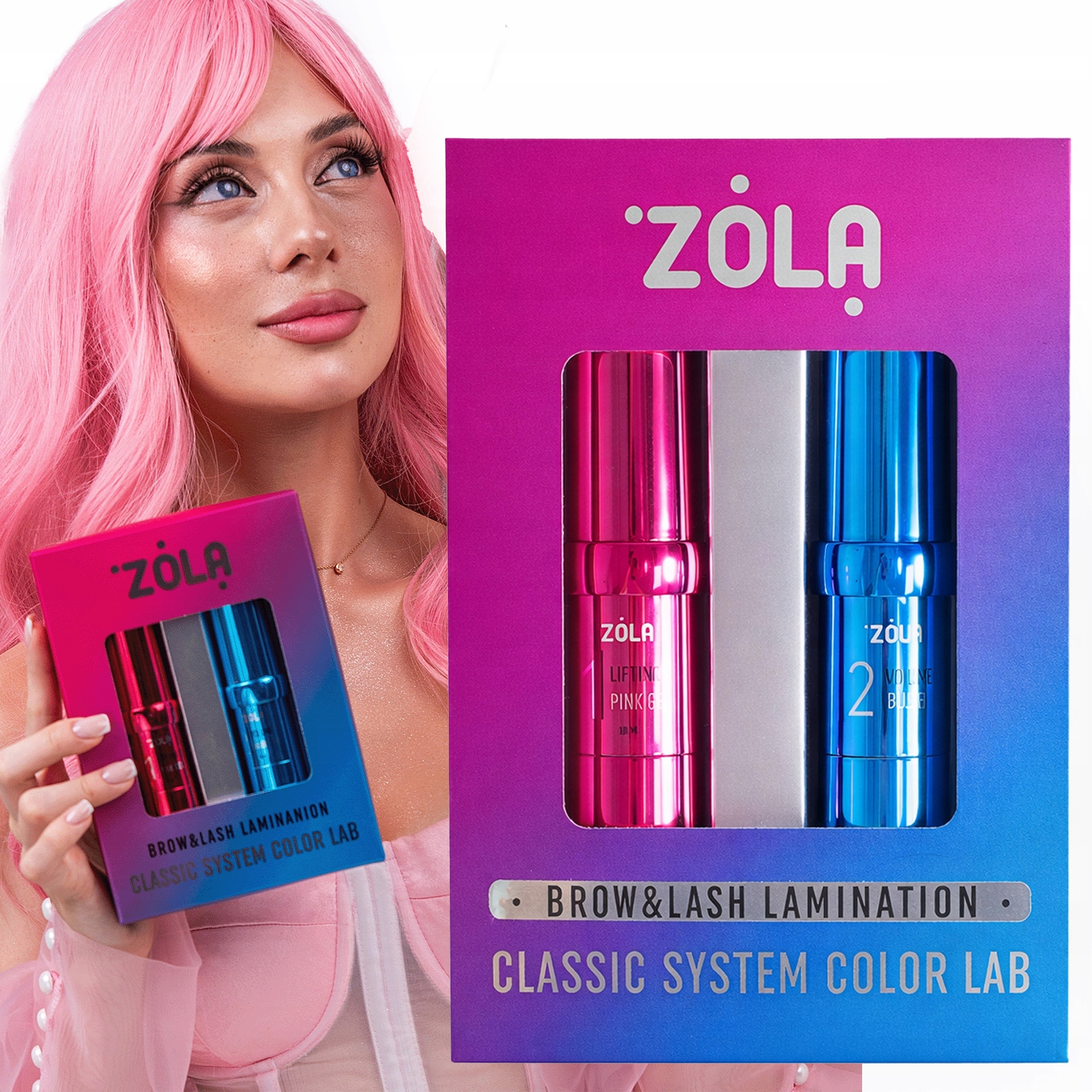 Zola Sada Pro Laminaci Obočí A Řas Color Lab Classic System – Po 10 ML