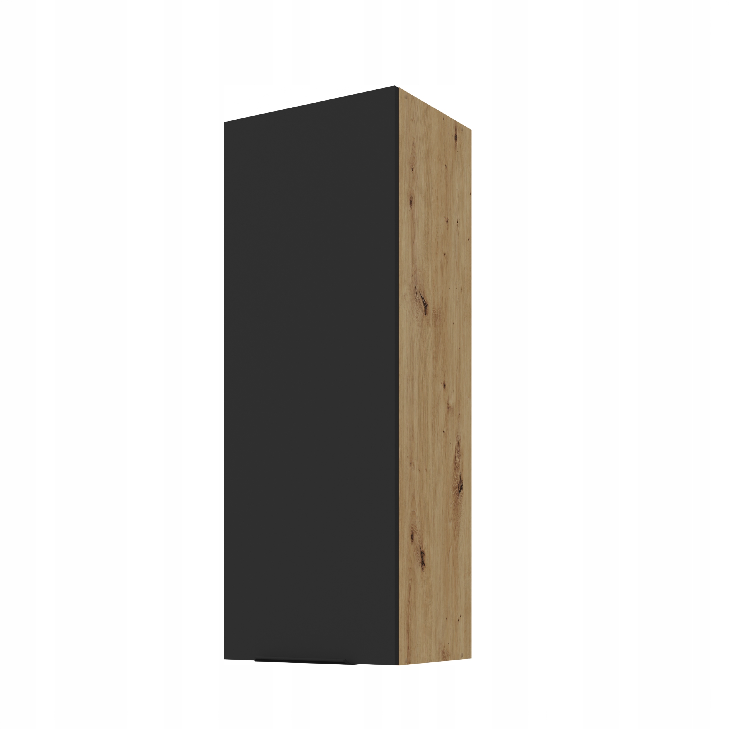 Černá závěsná skříňka 40 cm, dub Artisan, závěsná skříňka, vysoká skříňka 40