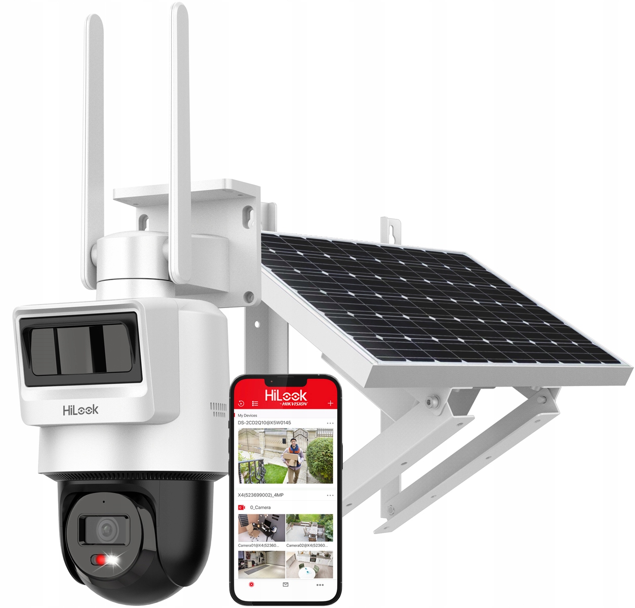 Otočná kamera Lte 4MPx Venkovní solární panel Radar HiLook od společnosti Hikvision