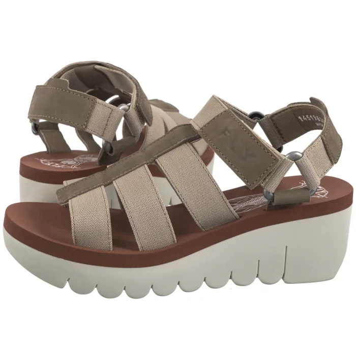 Boty Sandály na podpatku Damksie Fly London Yoji Milti/Beig Béžová