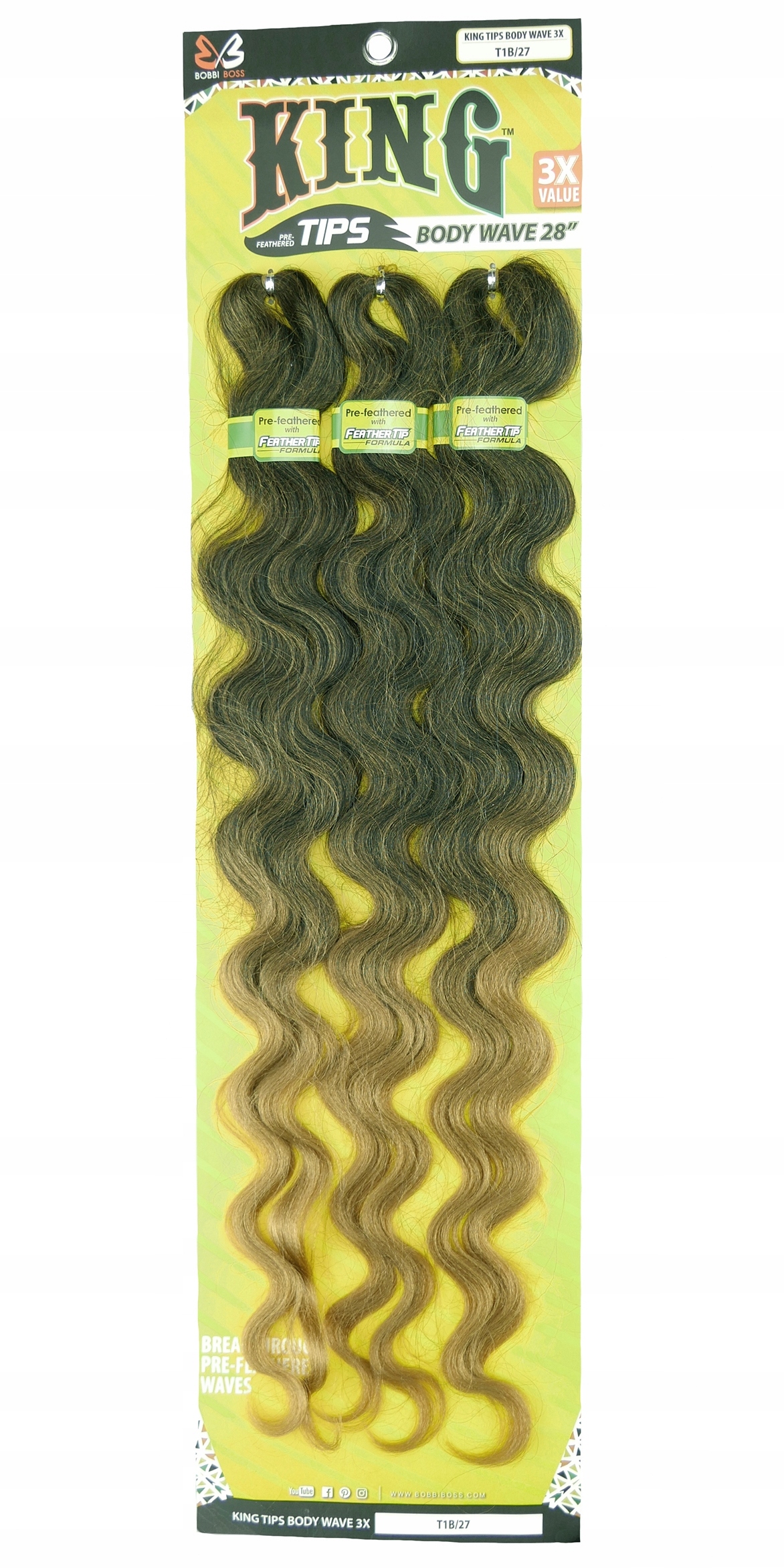 Włosy Synetyczne Do Wplotu Kręcone Ombre KTBW1B/27