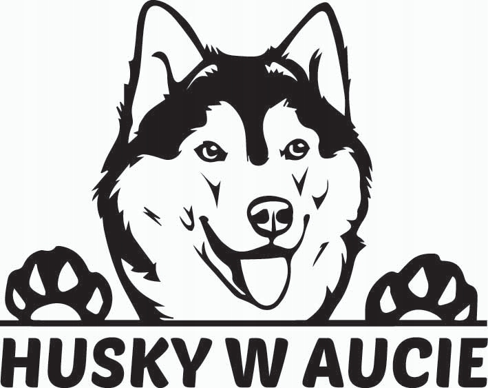 

Naklejka wlepka Pies W Aucie - Husky