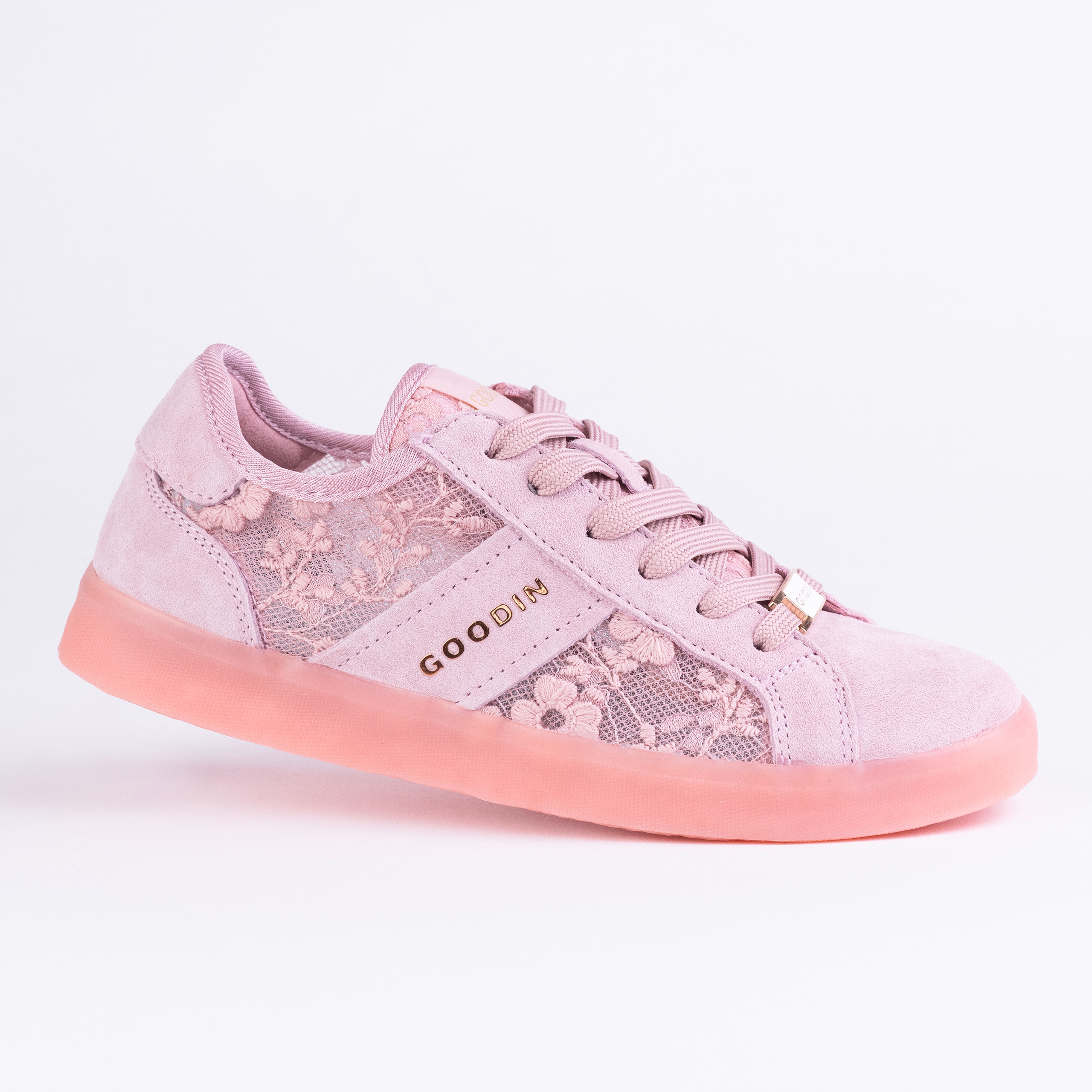 Sportovní dámské tenisky Goodin GD-XW-1004 kůže ažurová lehká růžová 37