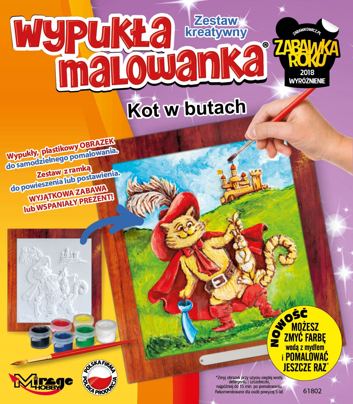 

Wypukła Malowanka Bajka Kot w Butach (Zestaw Kreat