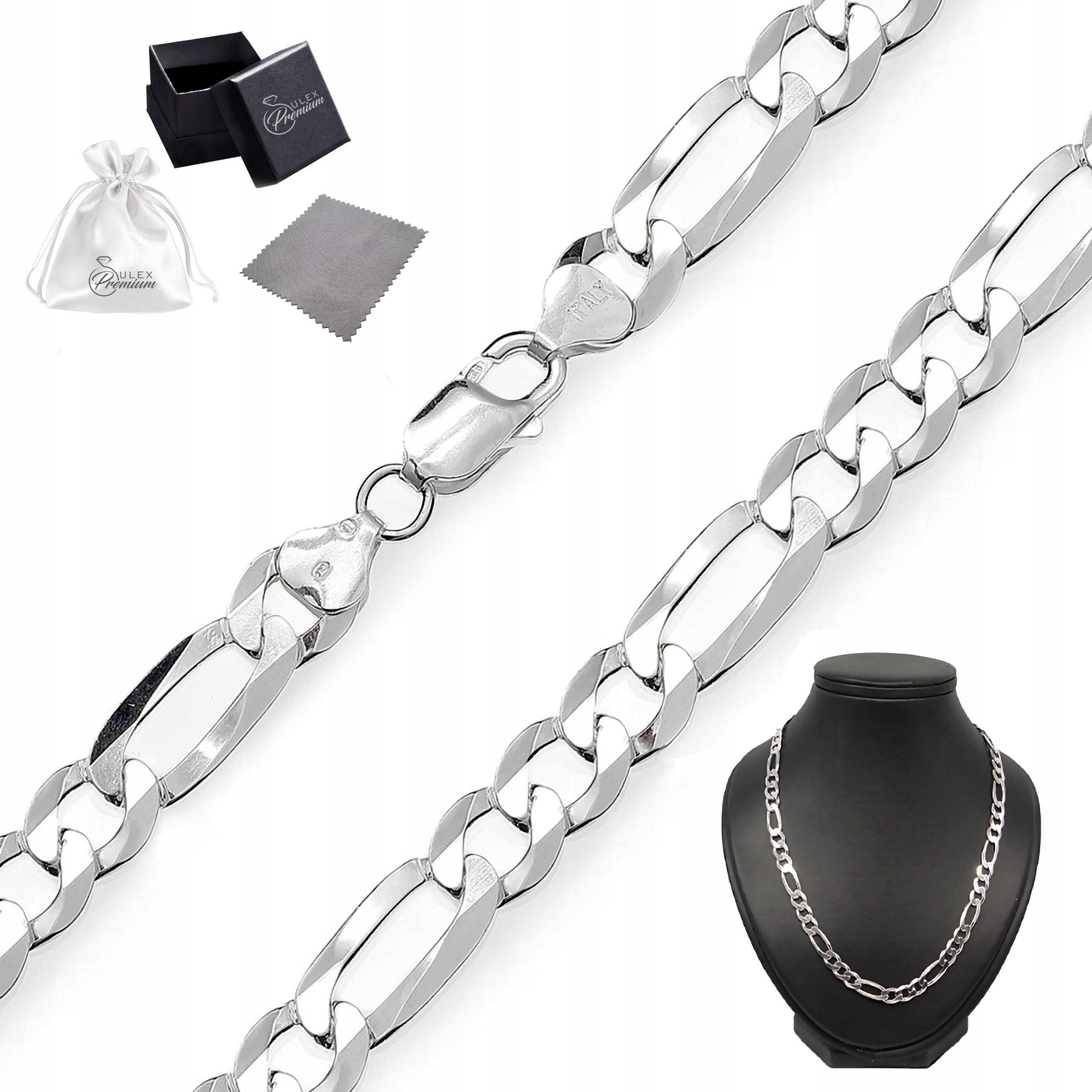 Řetízek stříbro ryzost 925 Stylový dámský splétaný Figaro 50 cm x 5 mm