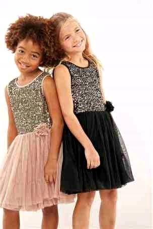 NEXT piękna sukienka z cekinami 12 l roz. 152 Rękaw bez rękawów