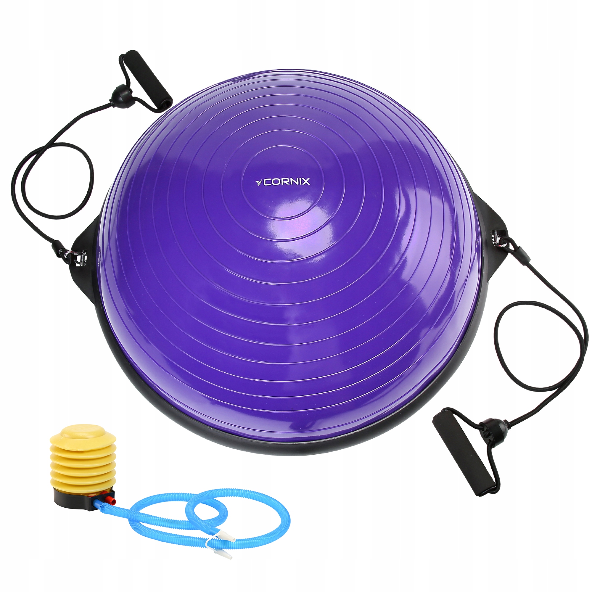 Półpiłka Równoważna Cornix 58CM Balanser Do Ćwiczeń Fitness Linki Pompka