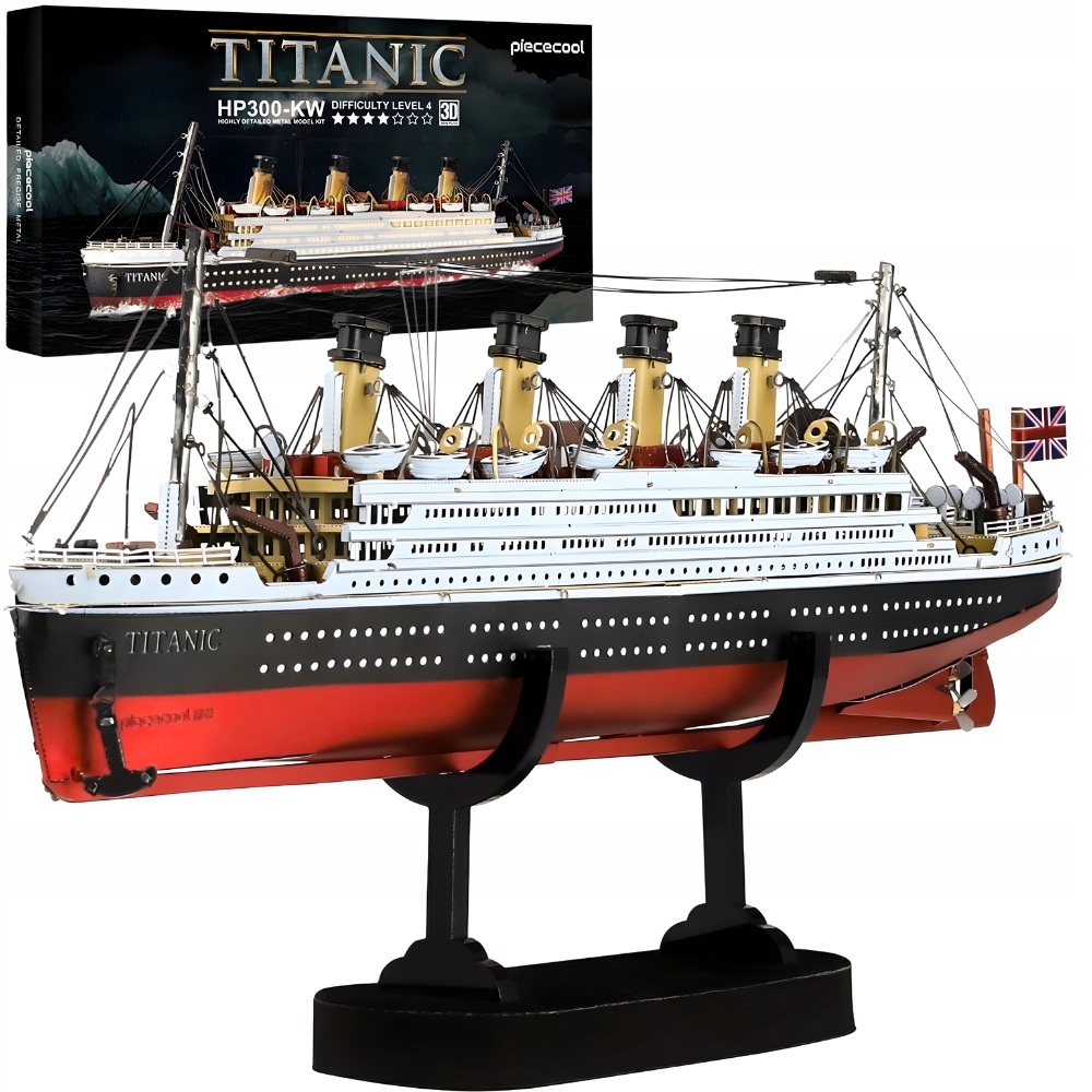 Piececool Puzzle Metalowe Model 3D Okręt Titanic Statek