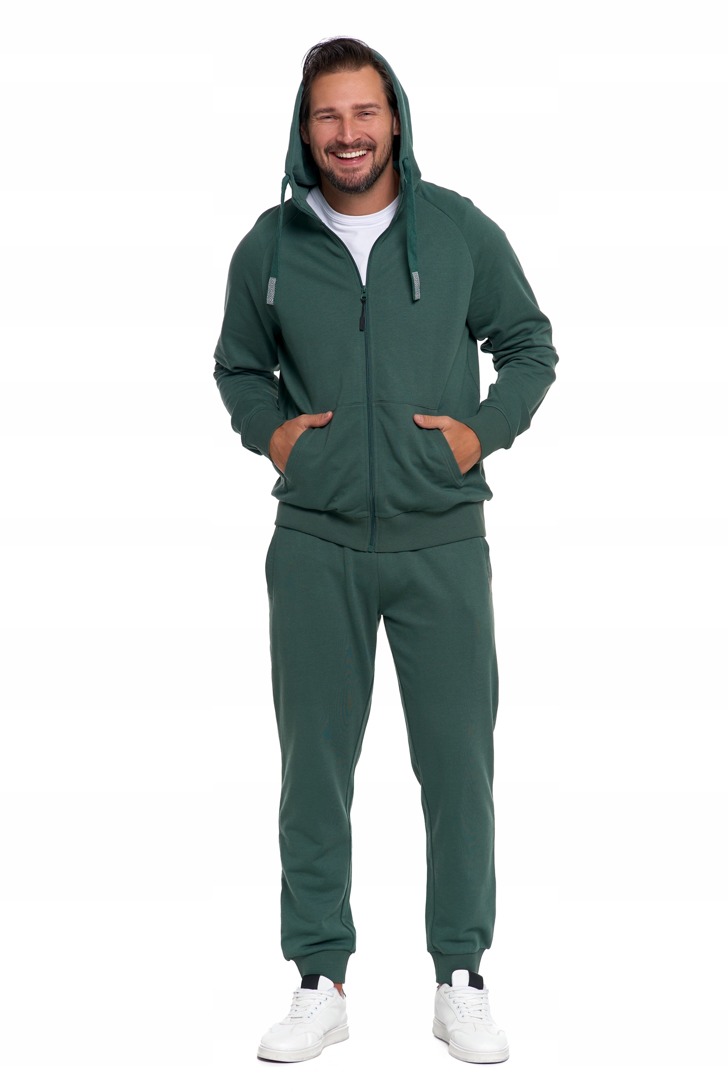 DRES MĘSKI SPODNIE z Kieszeniami BLUZA MĘSKA Rozpinana z Kapturem MORAJ XL Rozmiar XL