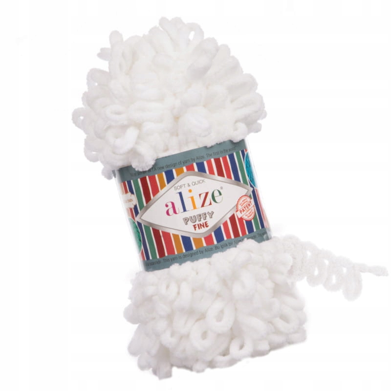 Alize Puffy Fine 55 Biały (100gr/14,5mt)