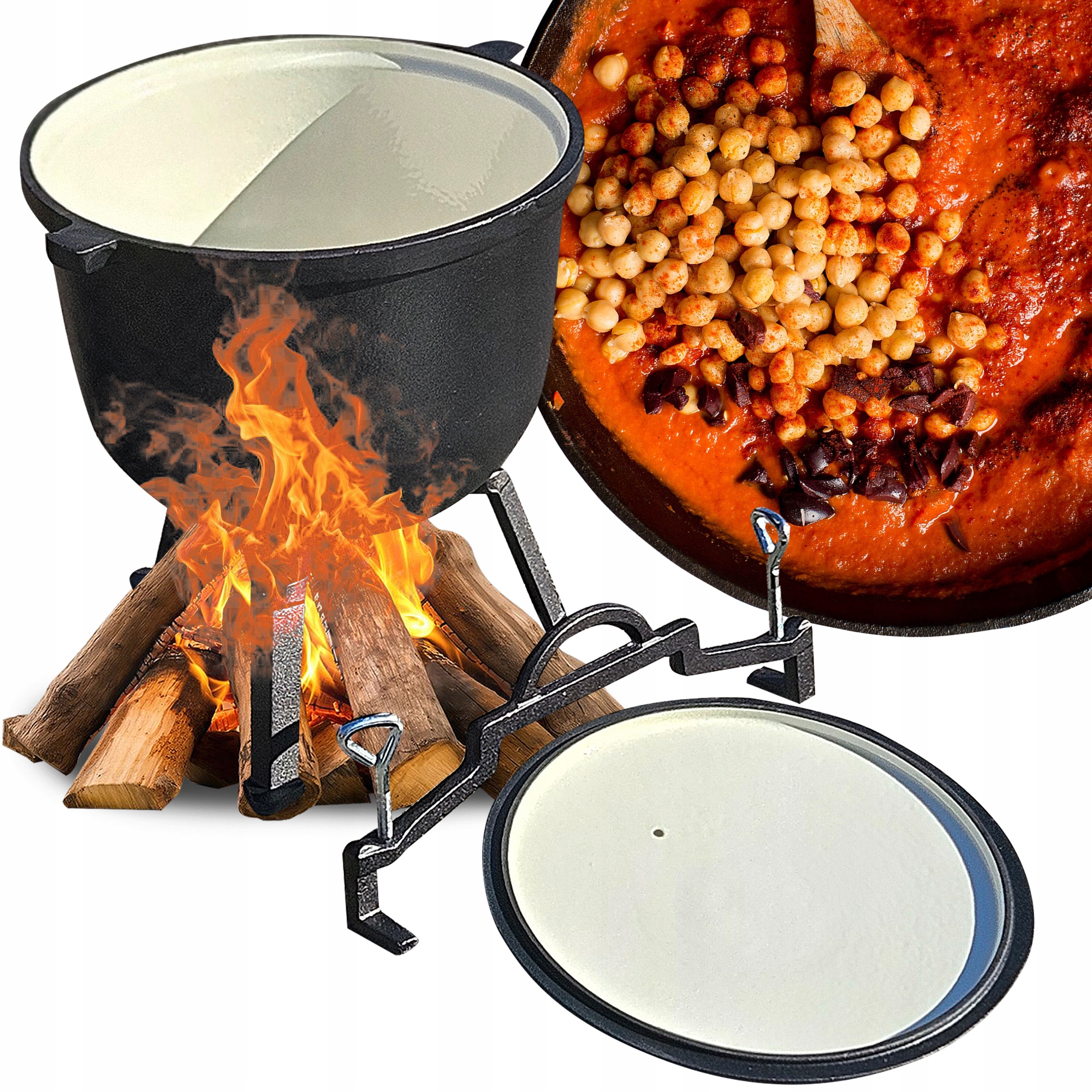 Lovecký kotlík litinový smaltovaný maďarský ohnisko 15L FI35cm Firend