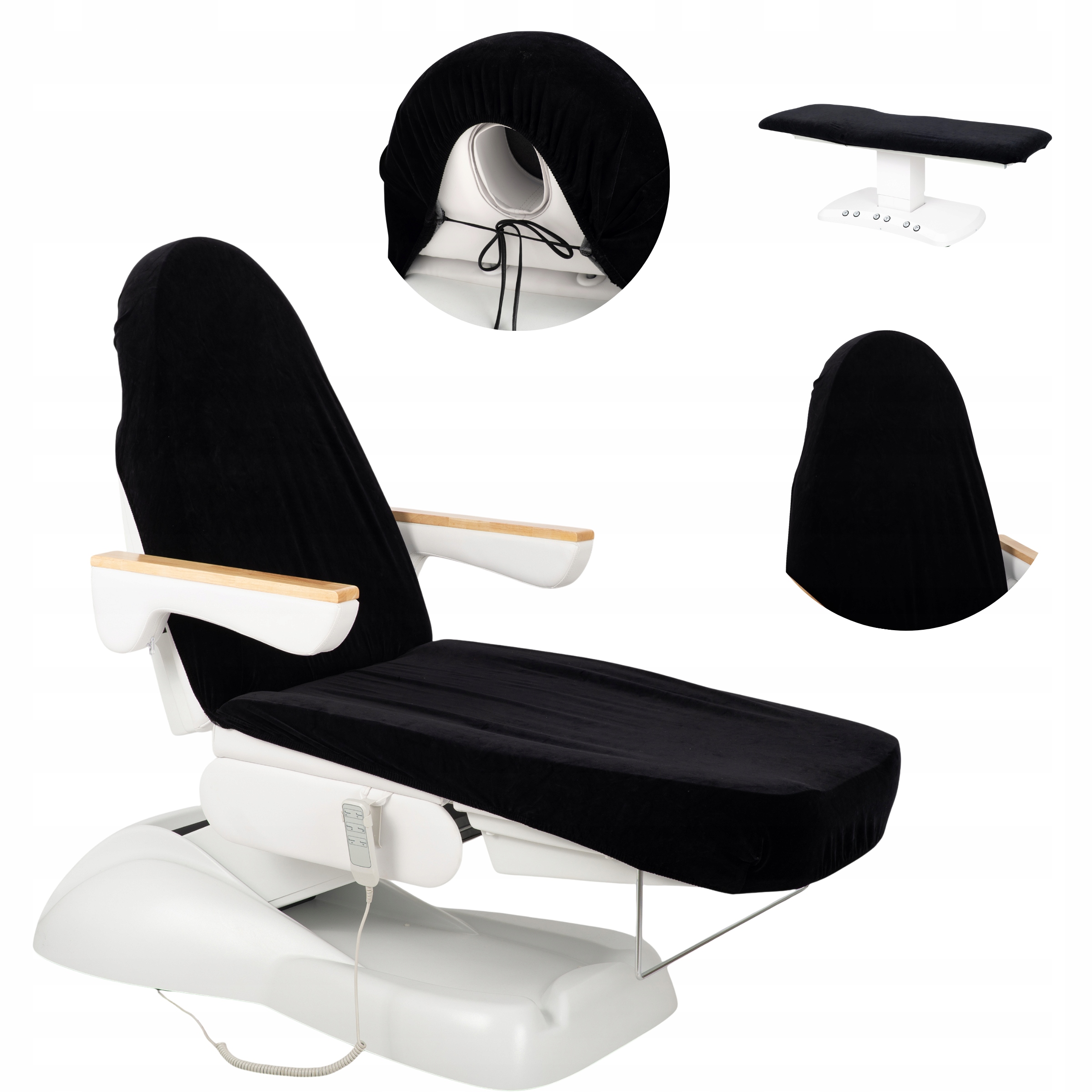 Prześcieradło Welurowe Z Gumką Sznurkami Czarne 70x190 Na Łóżko Kosmetyczne