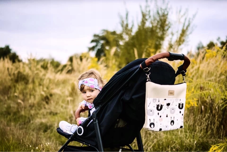 Torba do wózka organizer duża dla mamy taty pasek Wzór dominujący geometryczny