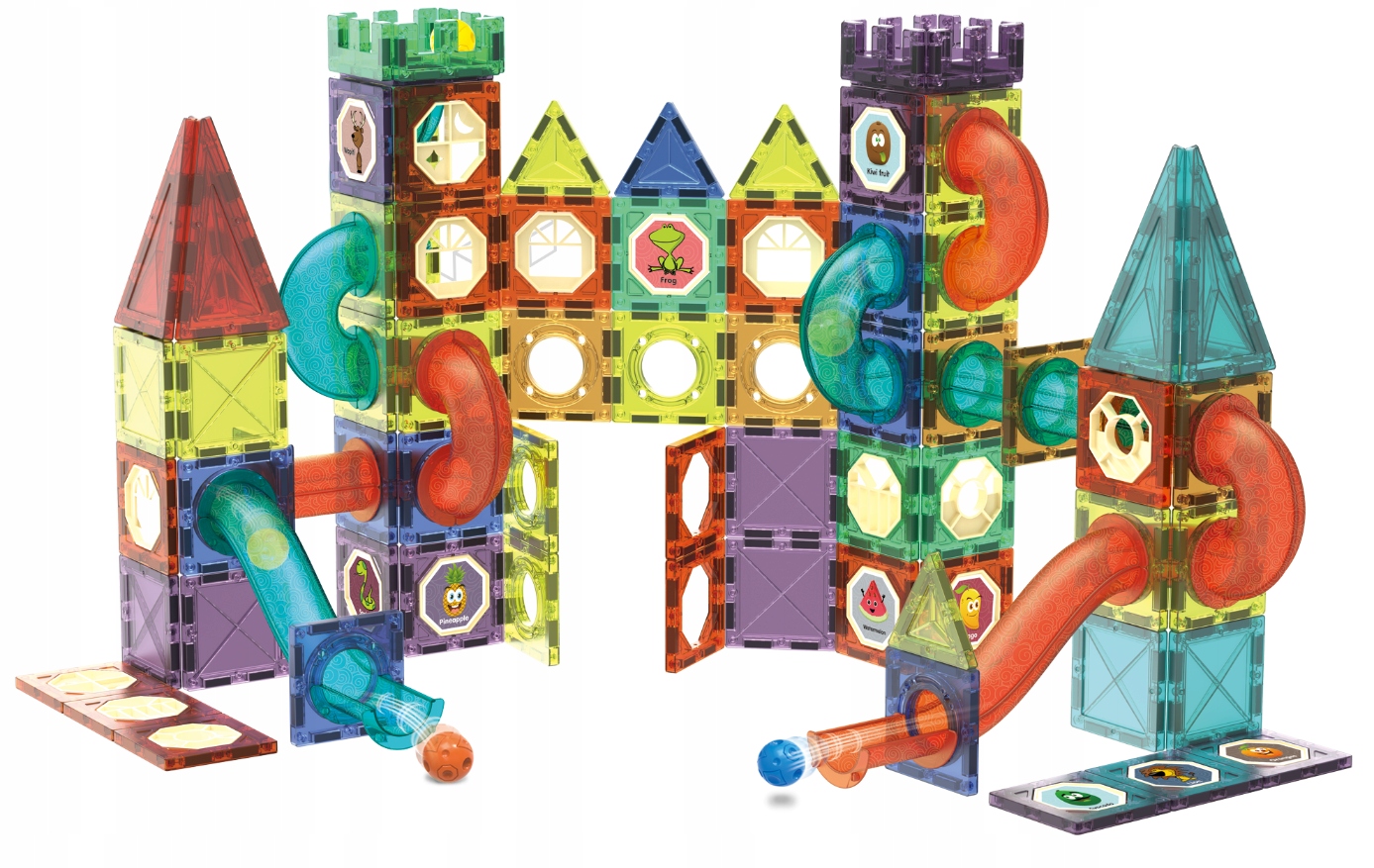 KLOCKI MAGNETYCZNE TOR KULKOWY 110 Elementów XXL Certyfikaty, opinie, atesty CE