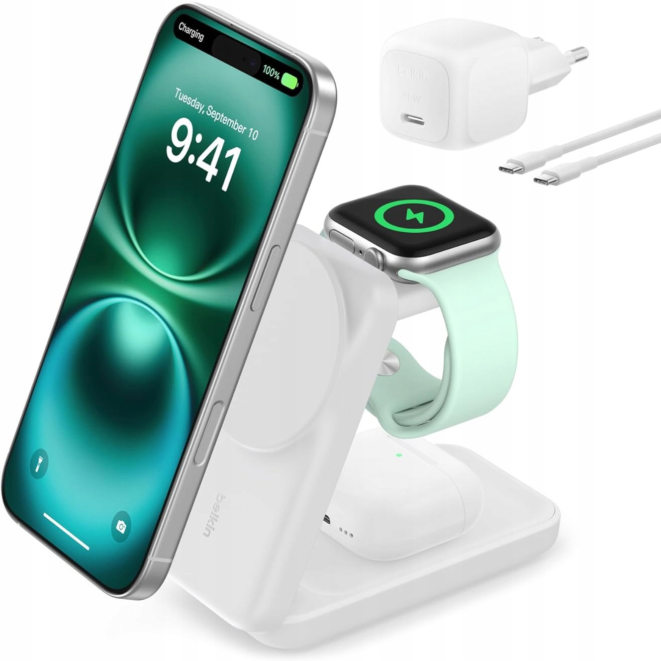 Belkin Ładowarka indukcyjna do iPhone, do MagSafe, Qi2.2 25W rozkładana 3w1