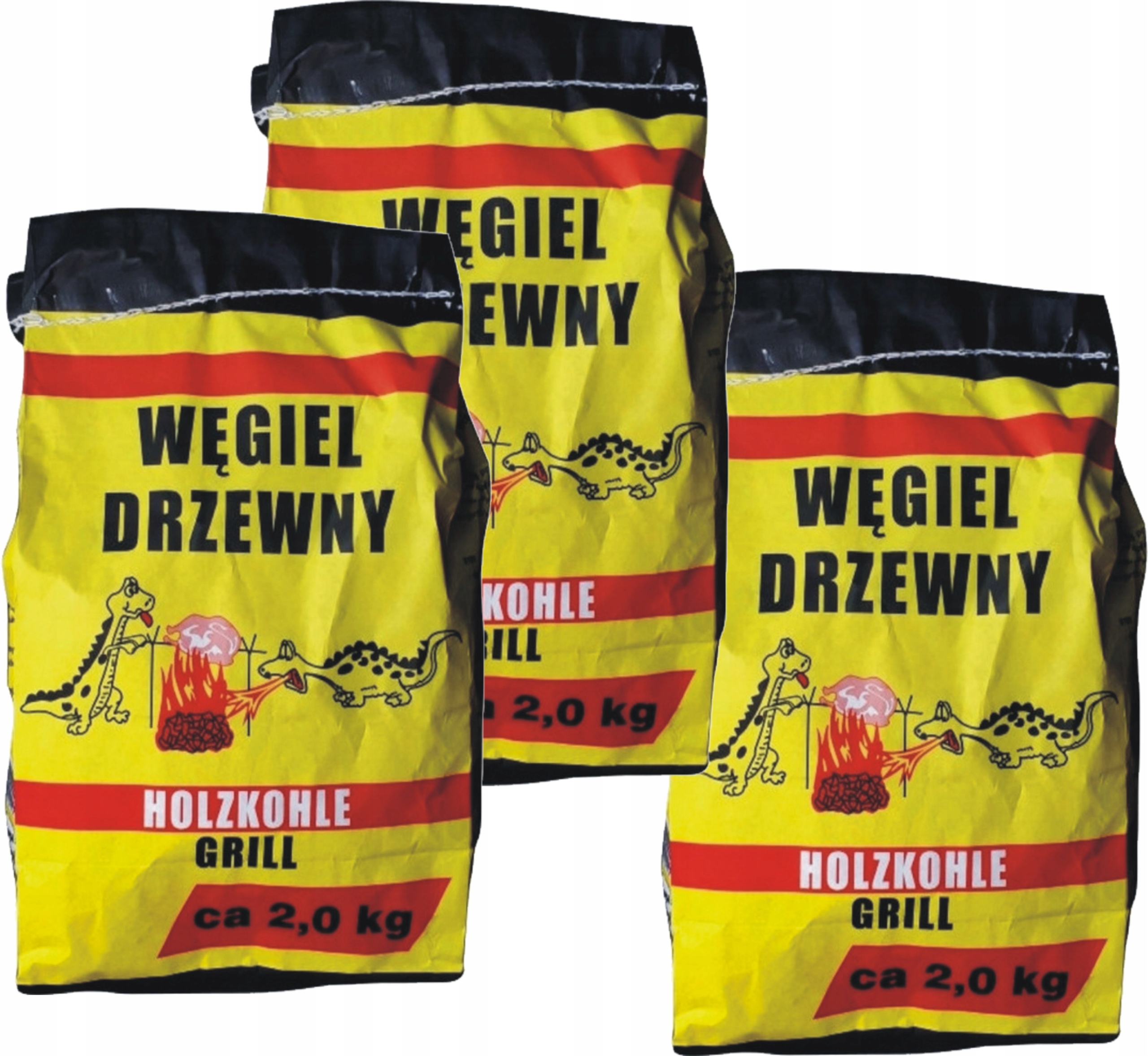 3x WĘGIEL DRZEWNY 2 KG DO GRILLA |BBQ |PALENISKA, PODPAŁKA, ROZPAŁKA