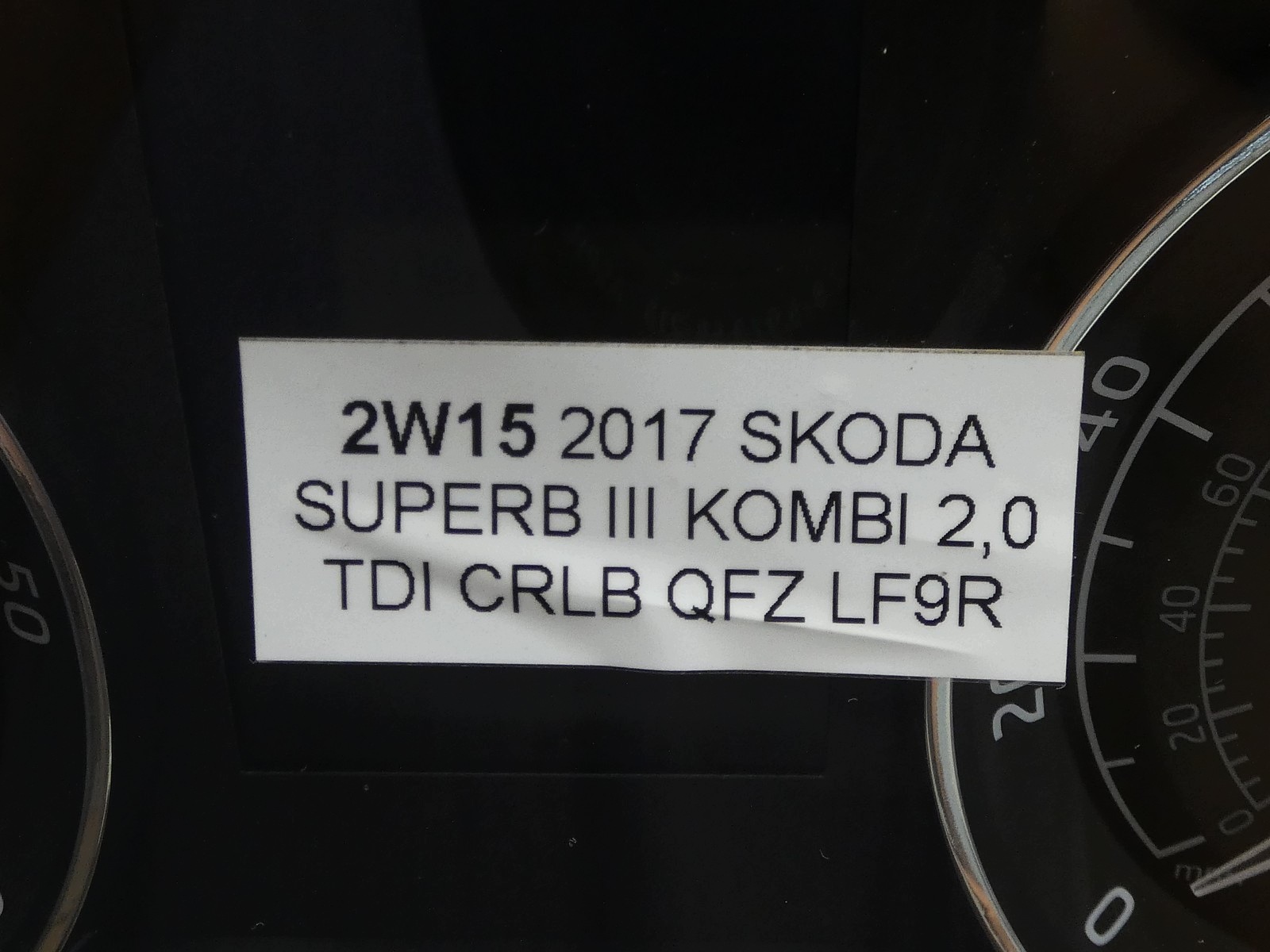 dials clock dials display SKODA SUPERB III 2.0 TDI CRL 3V0920941A