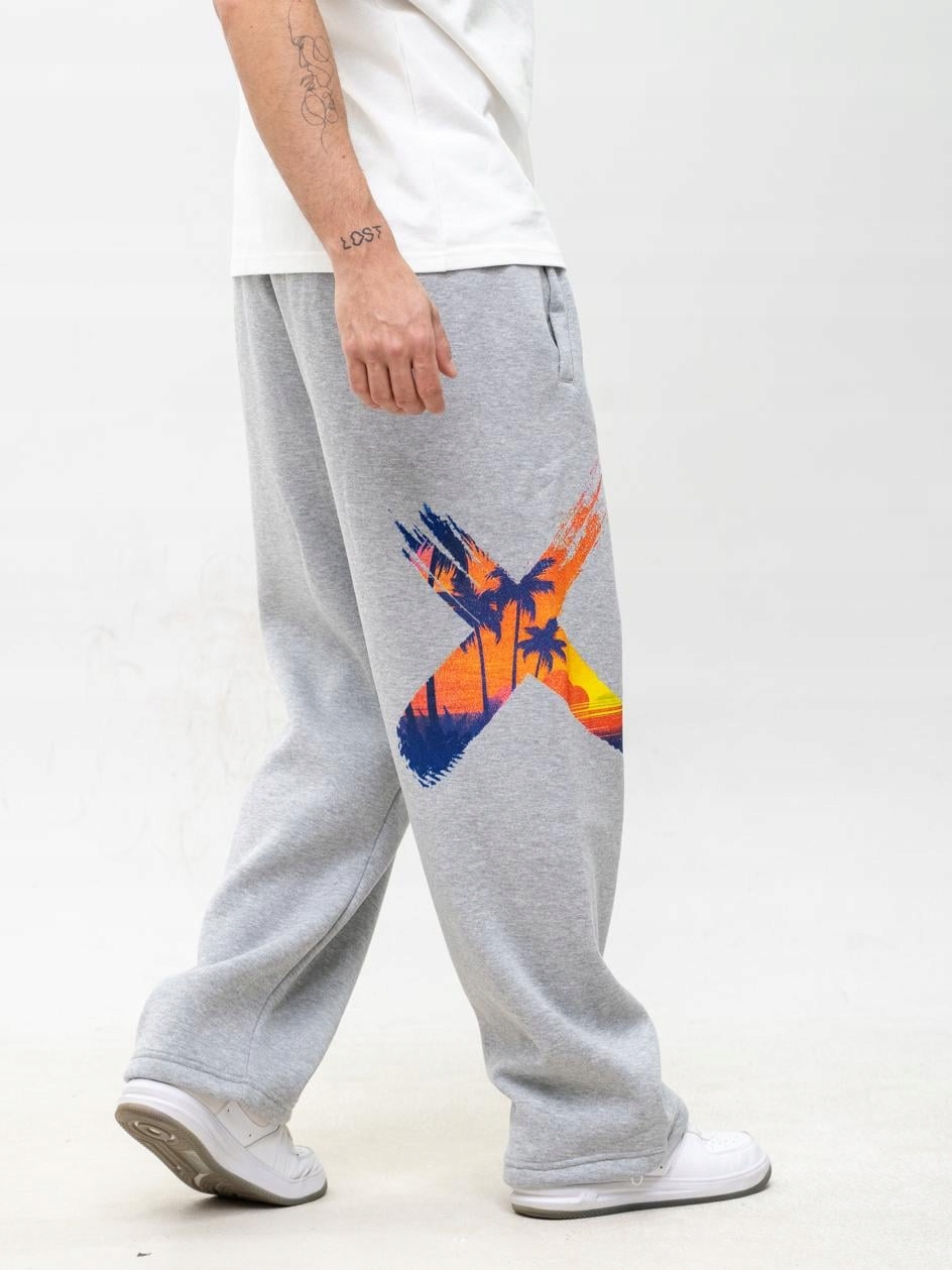 Široké Tepláky Baggy Bavlněné Pánské Šedé Point X Vice L