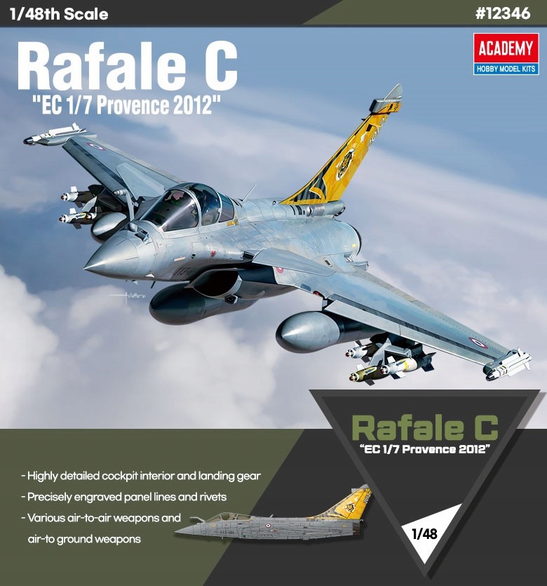 Academy 12346 Rafale C Ec 1/7 Provence 2012 1:48