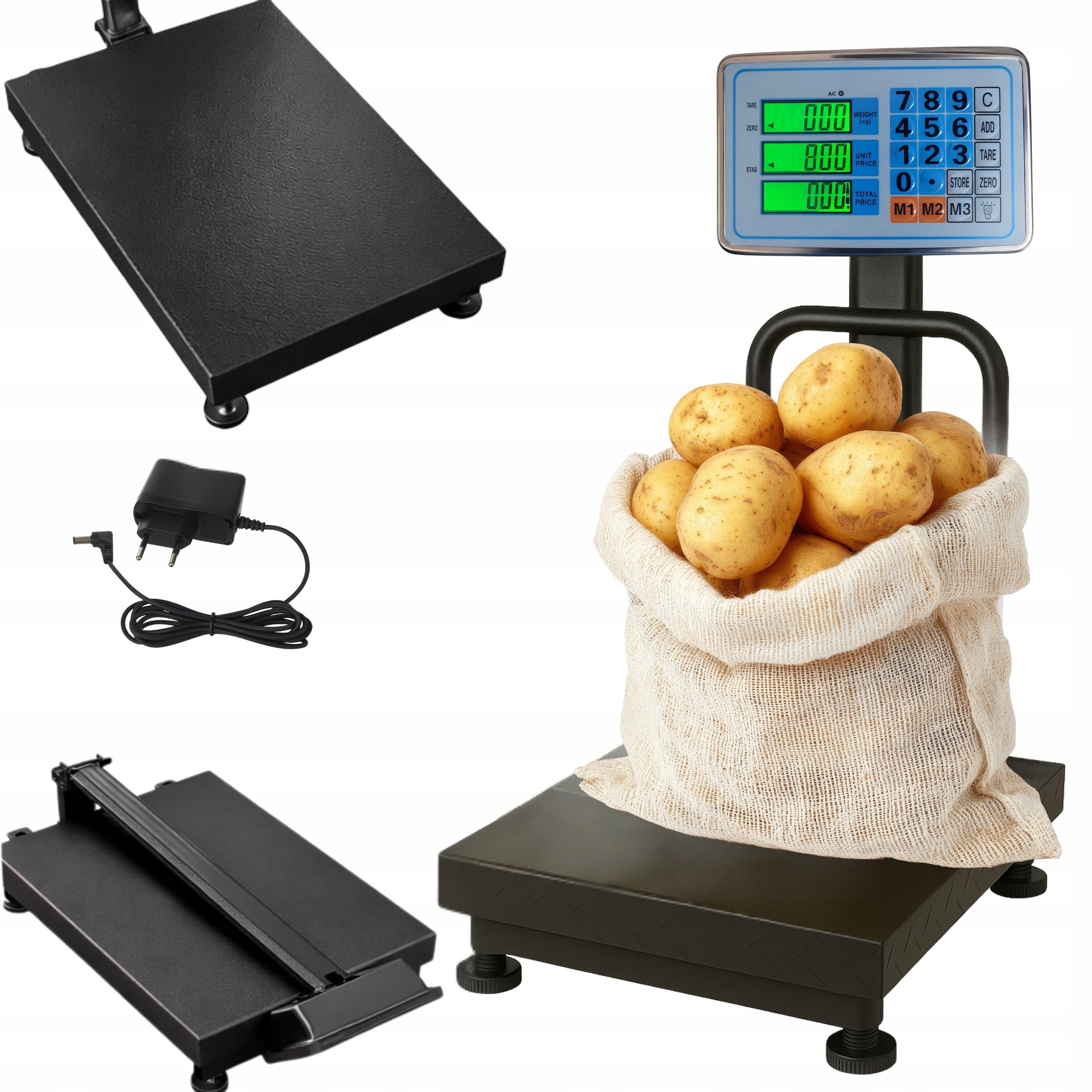 WAGA ELEKTRONICZNA MAGAZYNOWA SKLEPOWA LCD PLATFORMOWA 300KG PRZEMYSŁOWA