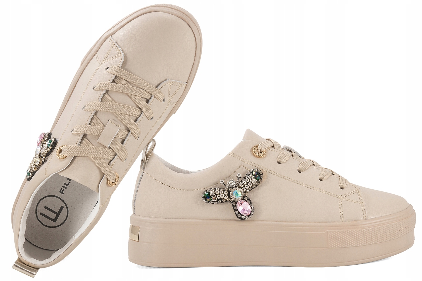 Filippo DP6042 Dámské Polobotky Tenisky Na Platformě Kožené