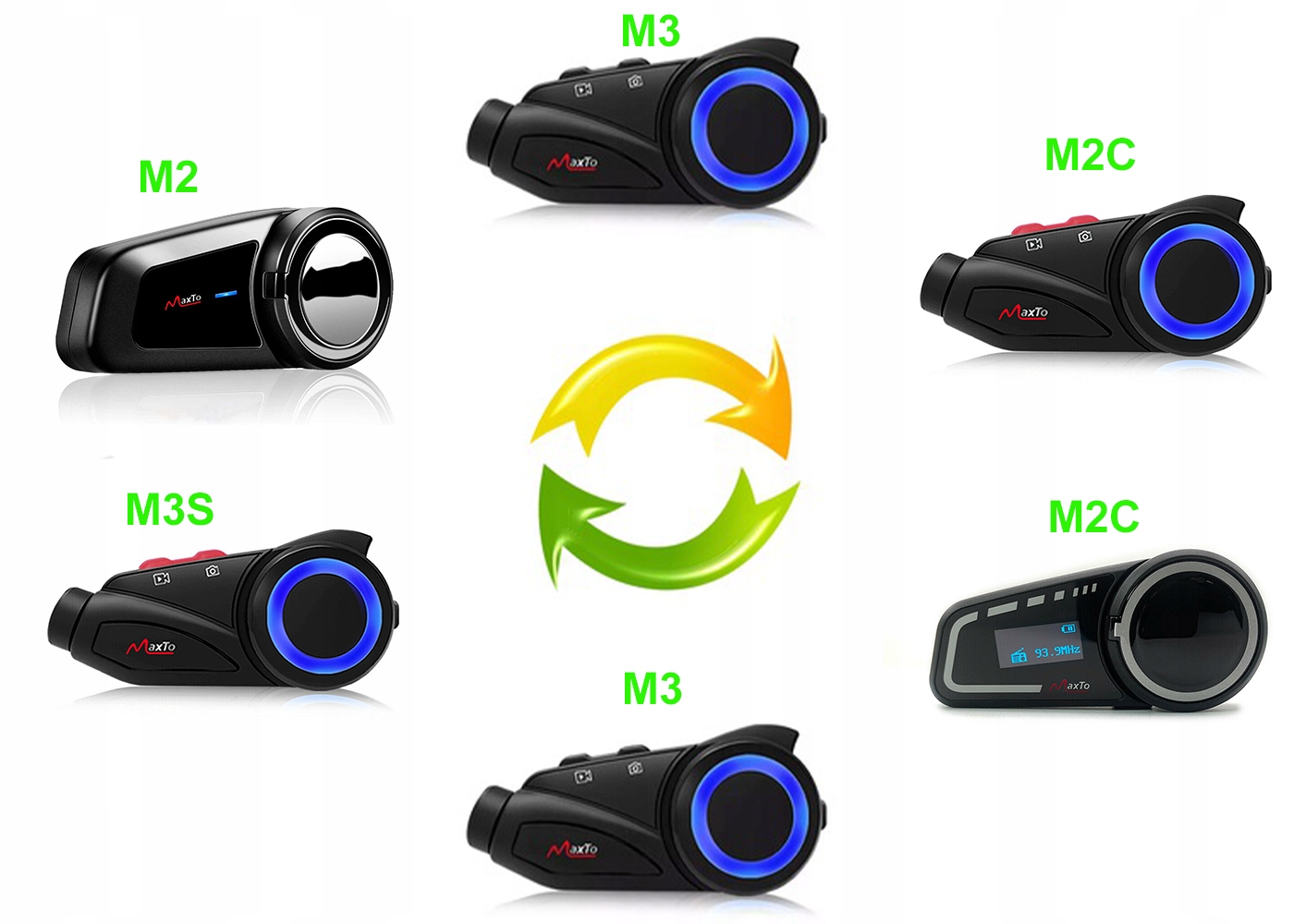 2 Interkomy Motocyklowe MaxTo M2C DO 6 KASKOW LCD Charging Time 2 5 h