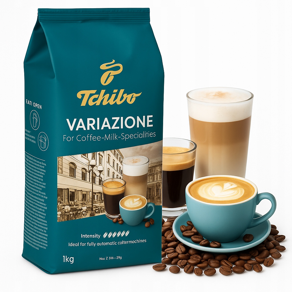 Levně Káva zrnková Tchibo Variazione speciálně pro mléčné kávy latte 1 Kg