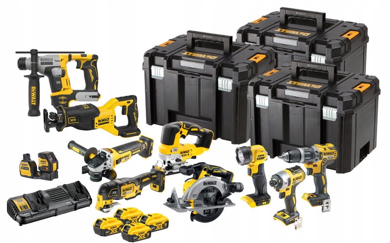 DCK1012P4T Dewalt Duży Zestaw Narzędzi Combo 10szt 4x5Ah walizki TsTAK