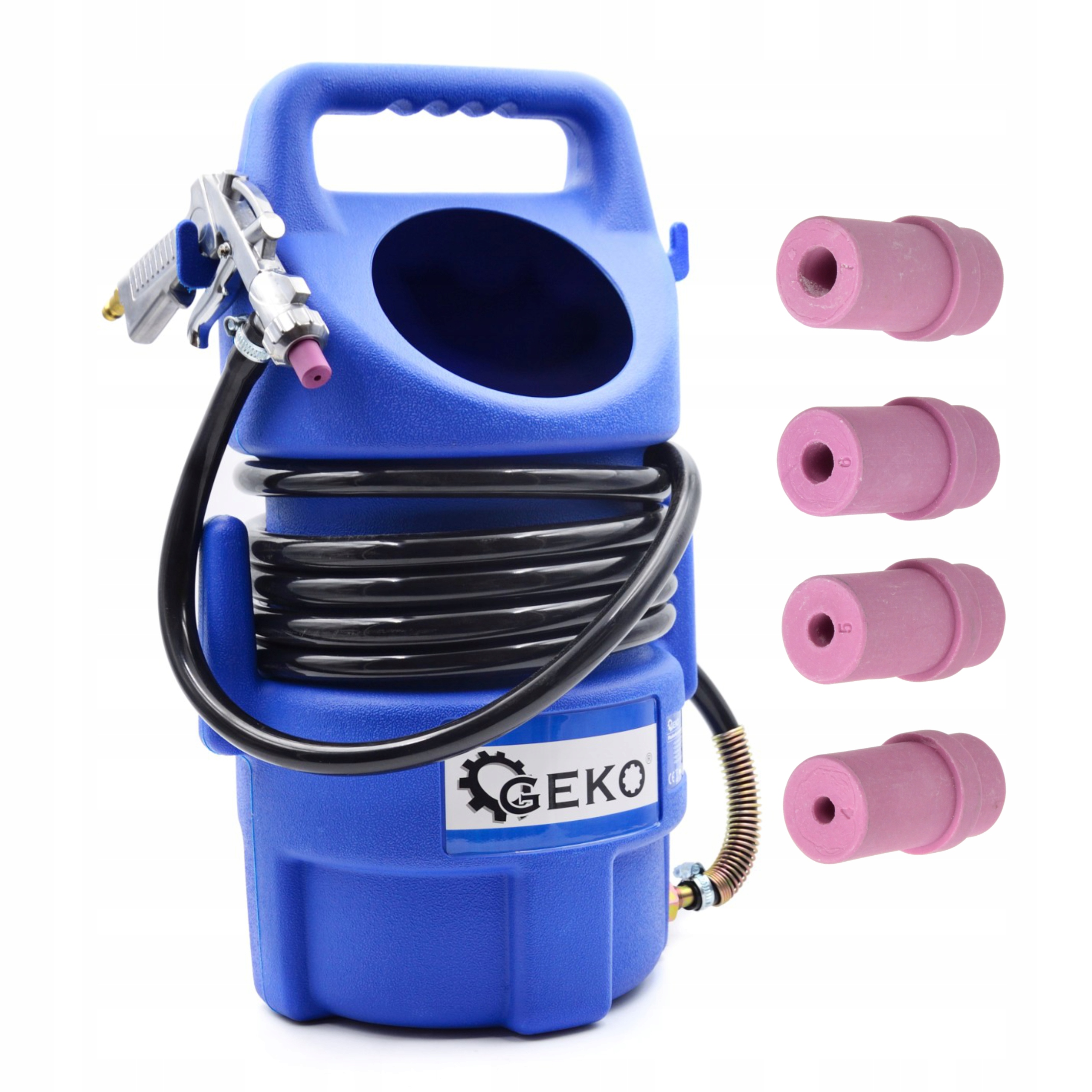 PIASKARKA SYFONOWA 10L PISTOLET 4 DYSZE DO PIASKOWANIA + ZESTAW 4 DYSZ