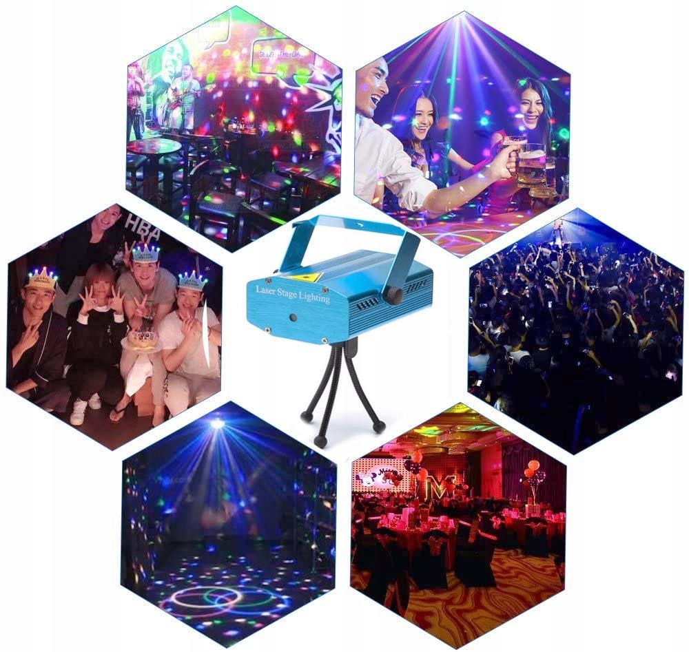 PROJEKTOR LASEROWY LASER LED DISCO DJ STROBOSKOP CZUJNIK DŹWIĘKU IMPREZA Waga produktu z opakowaniem jednostkowym 1.5 kg