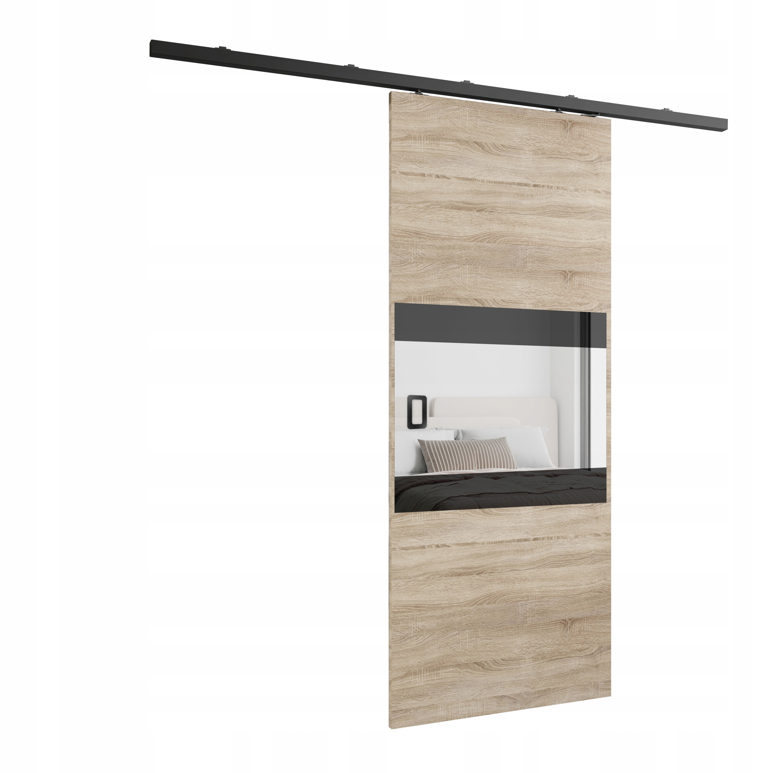 Nástěnné posuvné dveře HS-45 Dori 60 dub sonoma zrcadlo