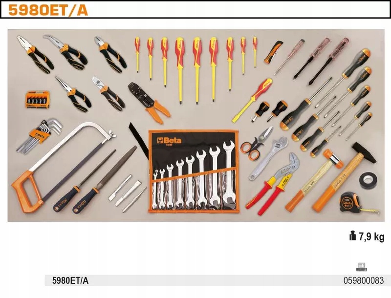 Zestaw 70 narzędzi do użytku w elektrotechnice Marka Beta