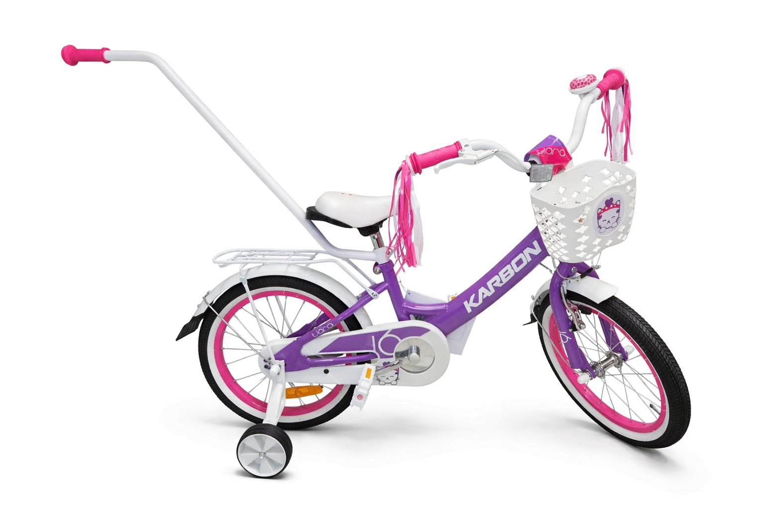 Rower Dziecięcy 16" Karbon Tiara dla dziewczynki fioletowy