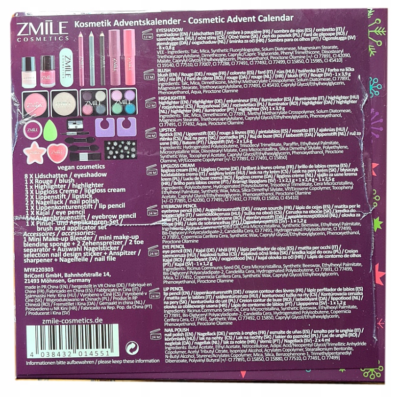 Адвент-календарь Zmile Cosmetics Cube, домик, 24 средства косметики — фото 5