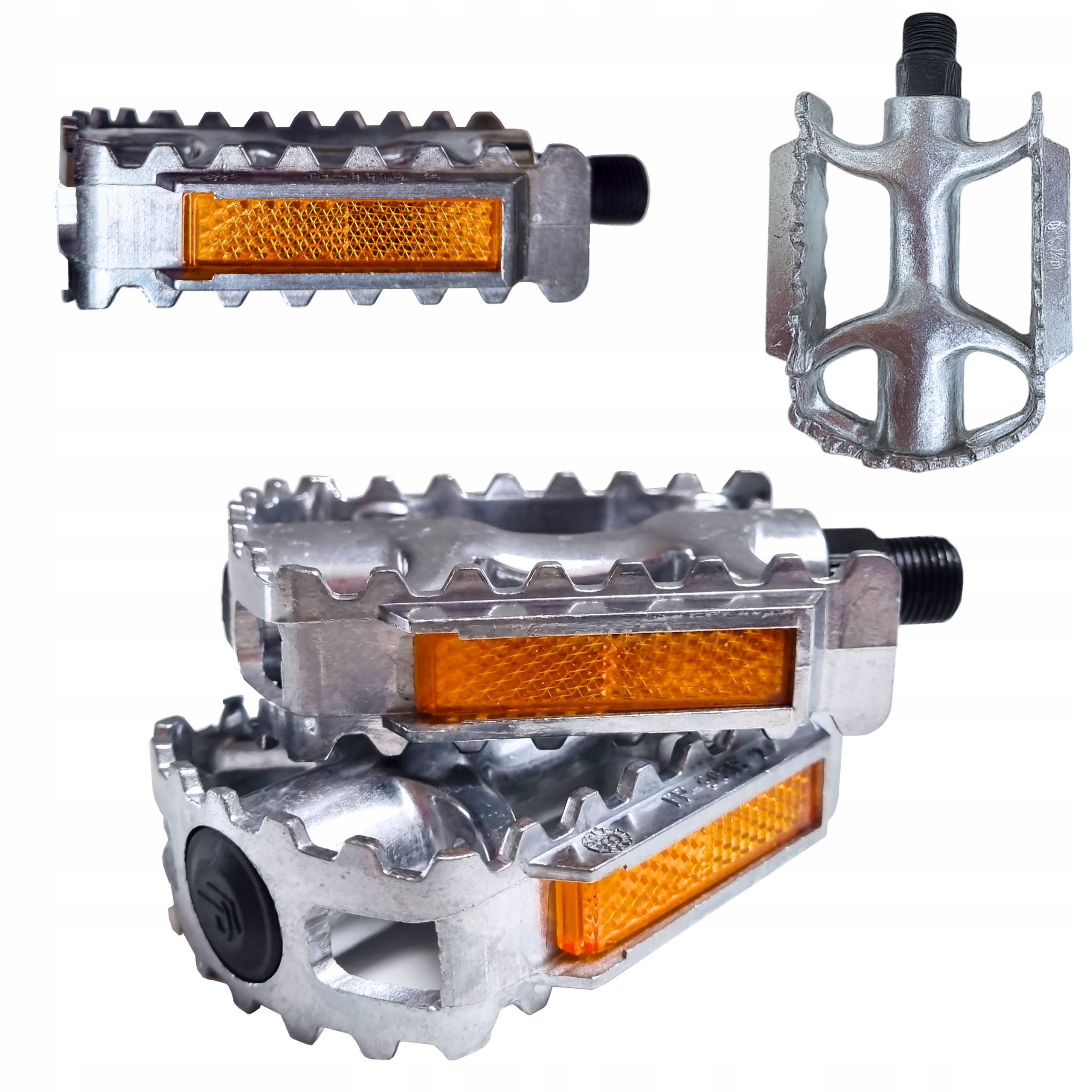 Pedały rowerowe Veloxo TrailBlaze srebrne Platformowe Mtb aluminiowe mocne