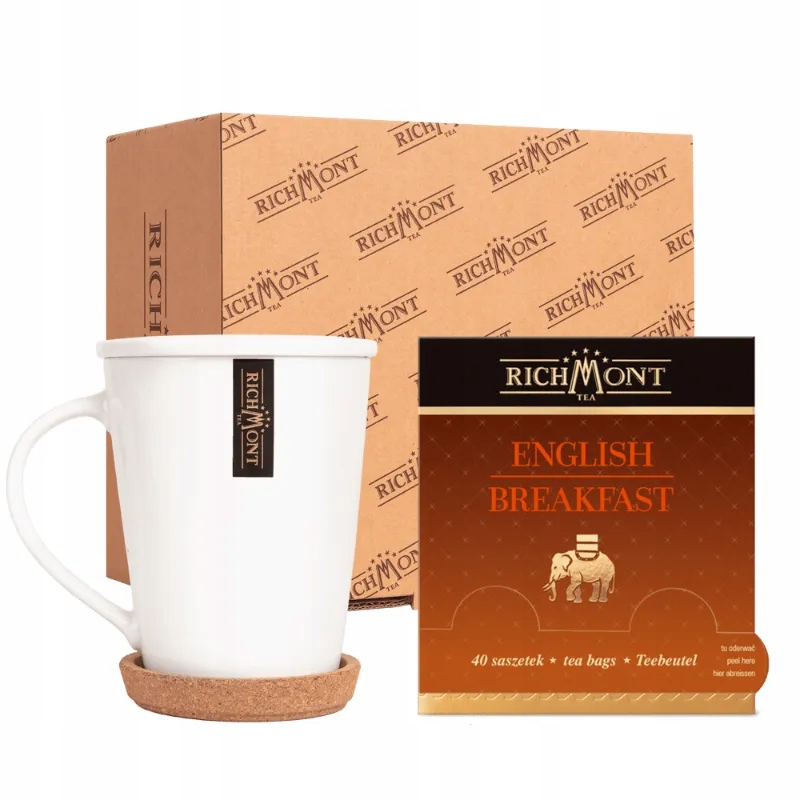 Herbata Richmont English Breakfast 40 saszetek zestaw do celebracji herbaty