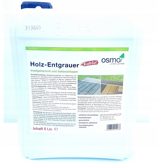 Osmo 6609 5L gél na odstránenie šedej farby na terasách