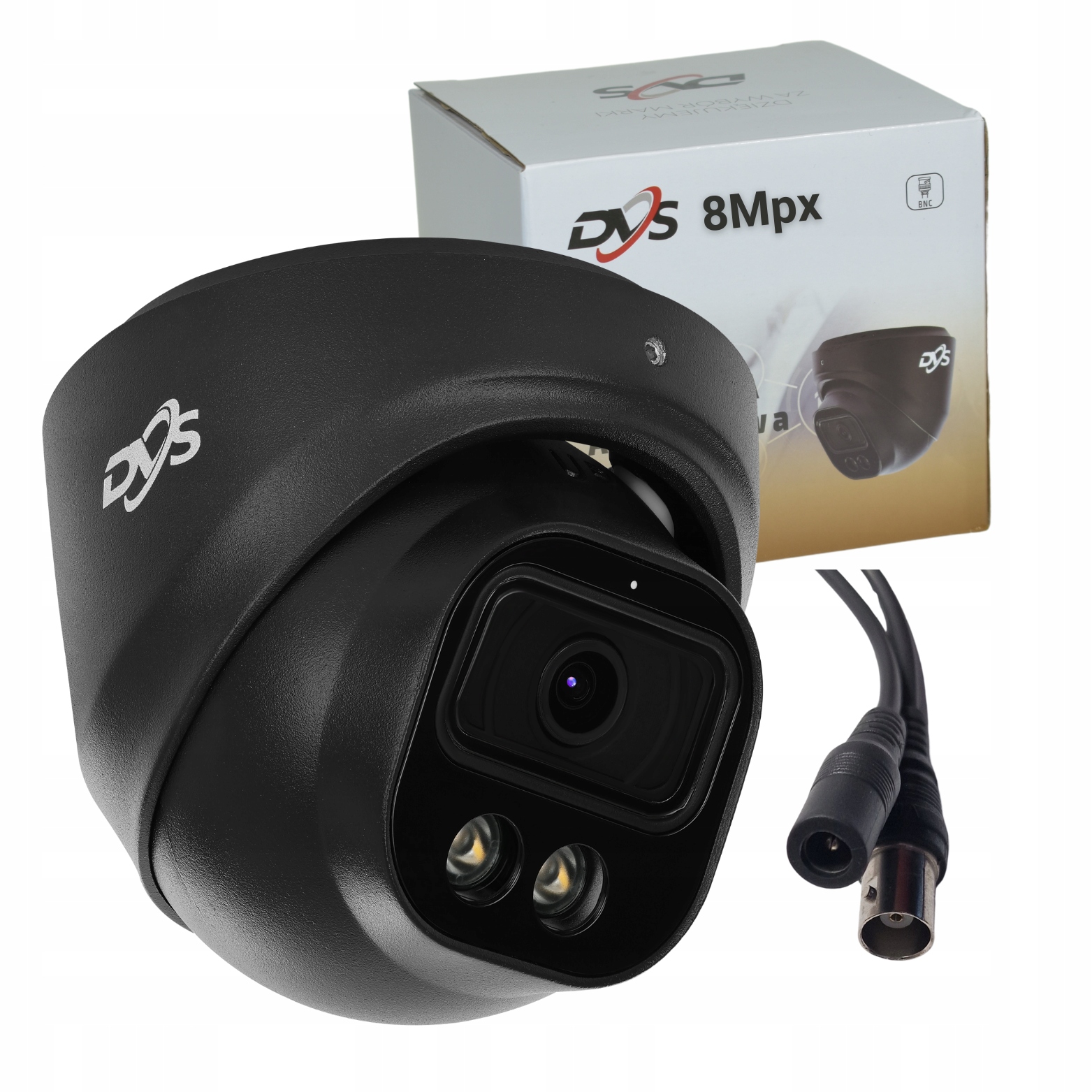 Kamera analogowa DVS 8Mpx czarna kopułkowa IP66