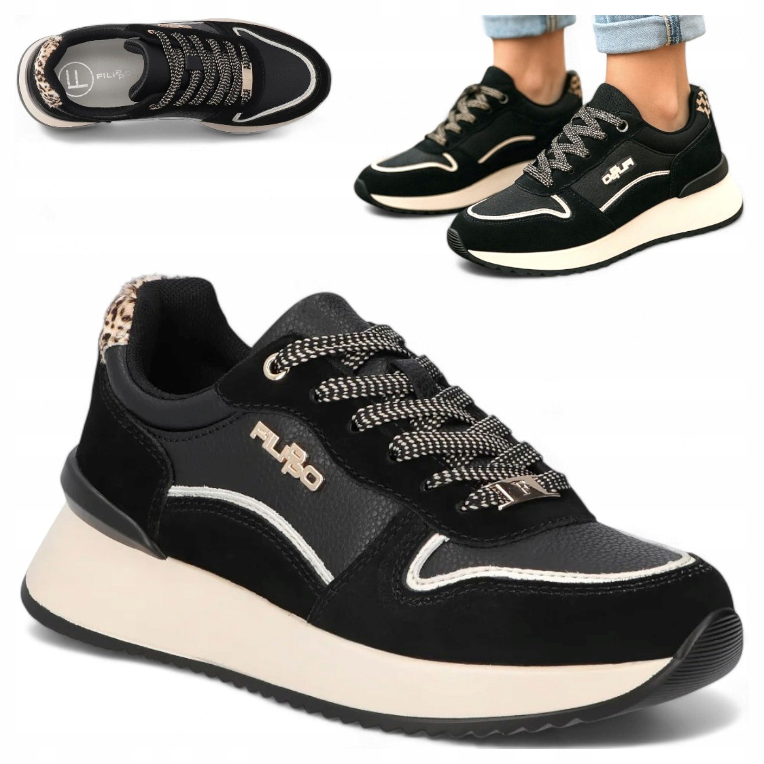 Dámské kožené tenisky 36 Filippo Sportovní polobotky Platforma Podzimní