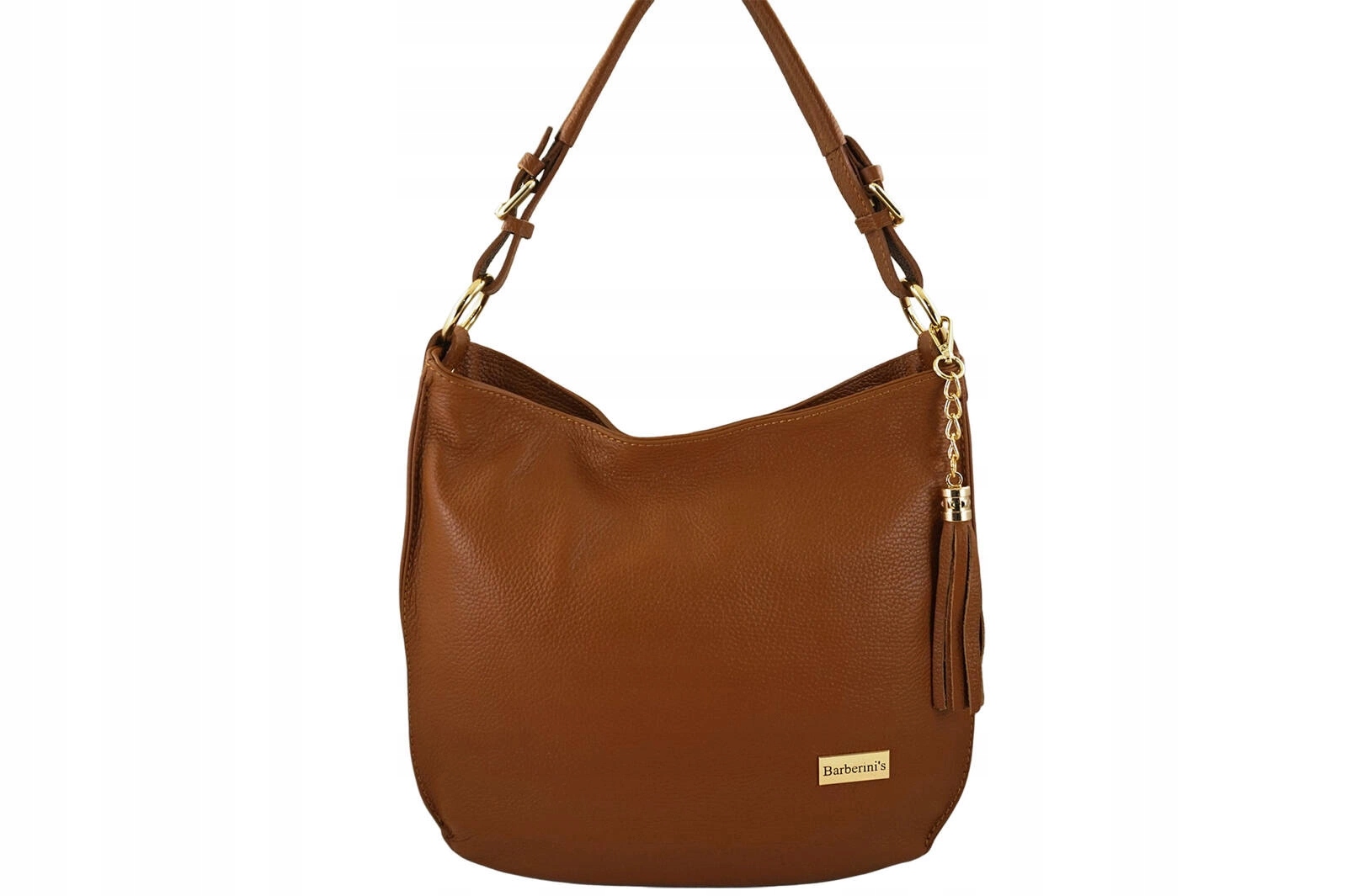 Velká a elegantní kožená kabelka – hnědá světlá